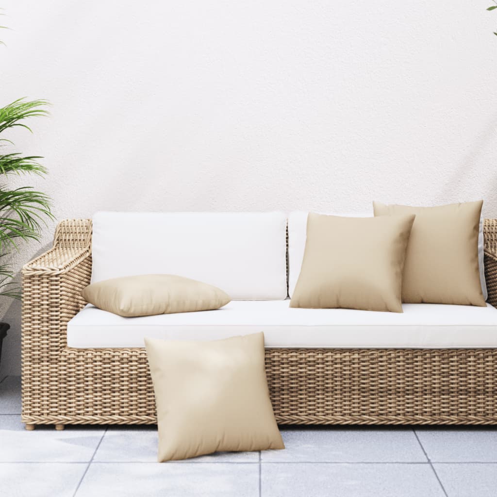 vidaXL Perne de canapea, 4 buc., bej, 40x40 cm, textil vidaXL Perne de canapea, 4 buc., bej, 40x40 cm, textil