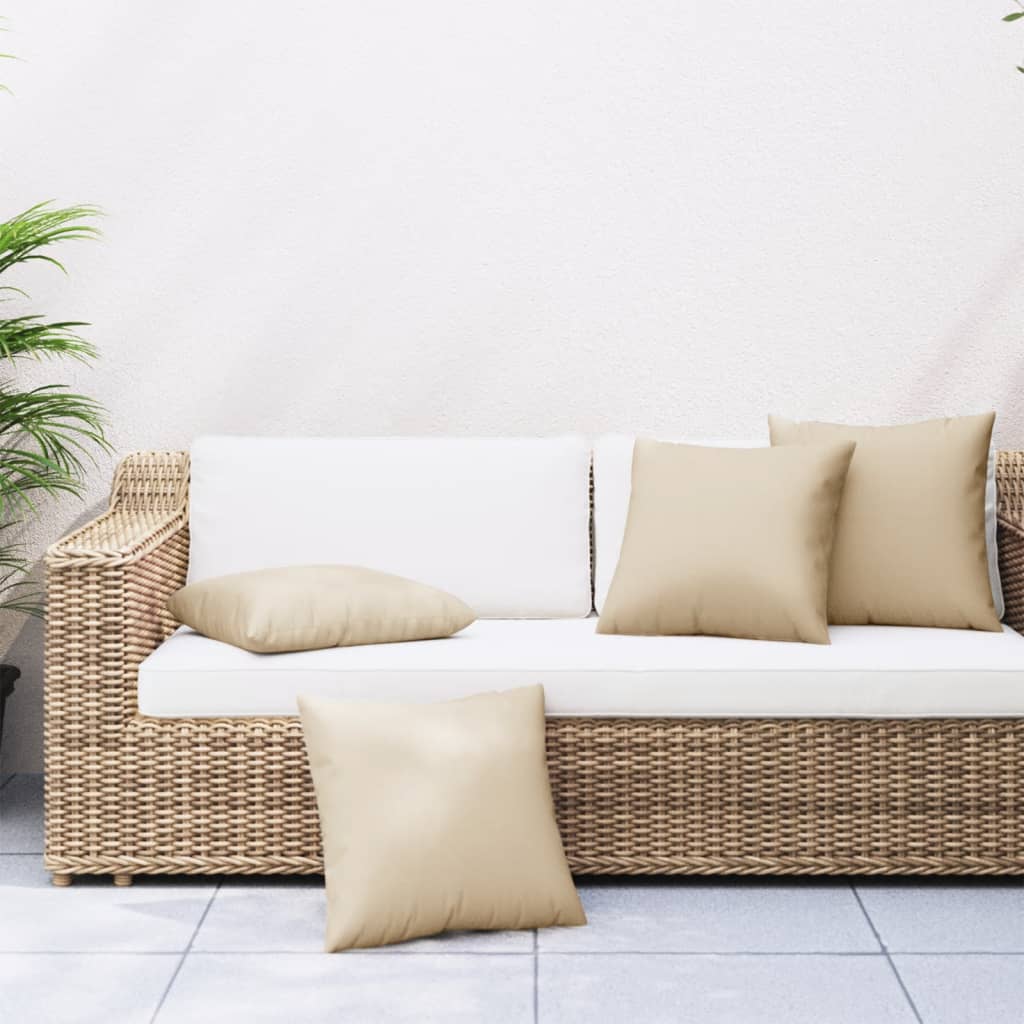 vidaXL Perne de canapea, 4 buc., beige, 50x50 cm, textil vidaXL Perne de canapea, 4 buc., beige, 50x50 cm, textil