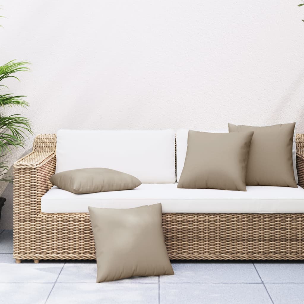 vidaXL Perne de canapea, 4 buc., taupe, 50x50 cm, textil vidaXL Perne de canapea, 4 buc., taupe, 50x50 cm, textil