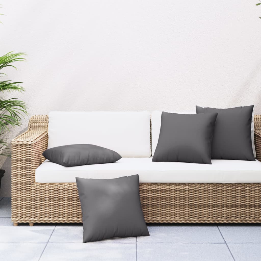 vidaXL Perne de canapea, 4 buc., antracit, 60x60 cm, textil vidaXL Perne de canapea, 4 buc., antracit, 60x60 cm, textil