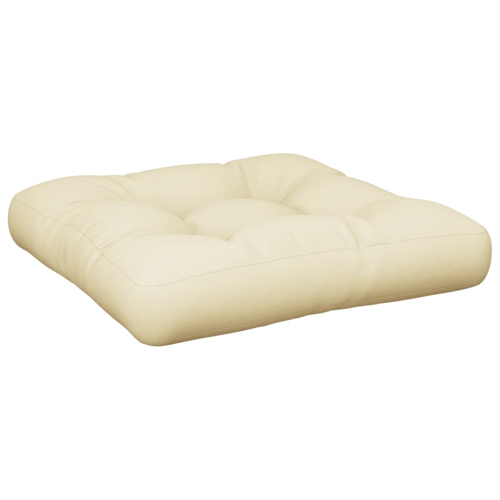 vidaXL Pernă de paleți, crem, 60x60x12 cm, material textil vidaXL Pernă de paleți, crem, 60x60x12 cm, material textil