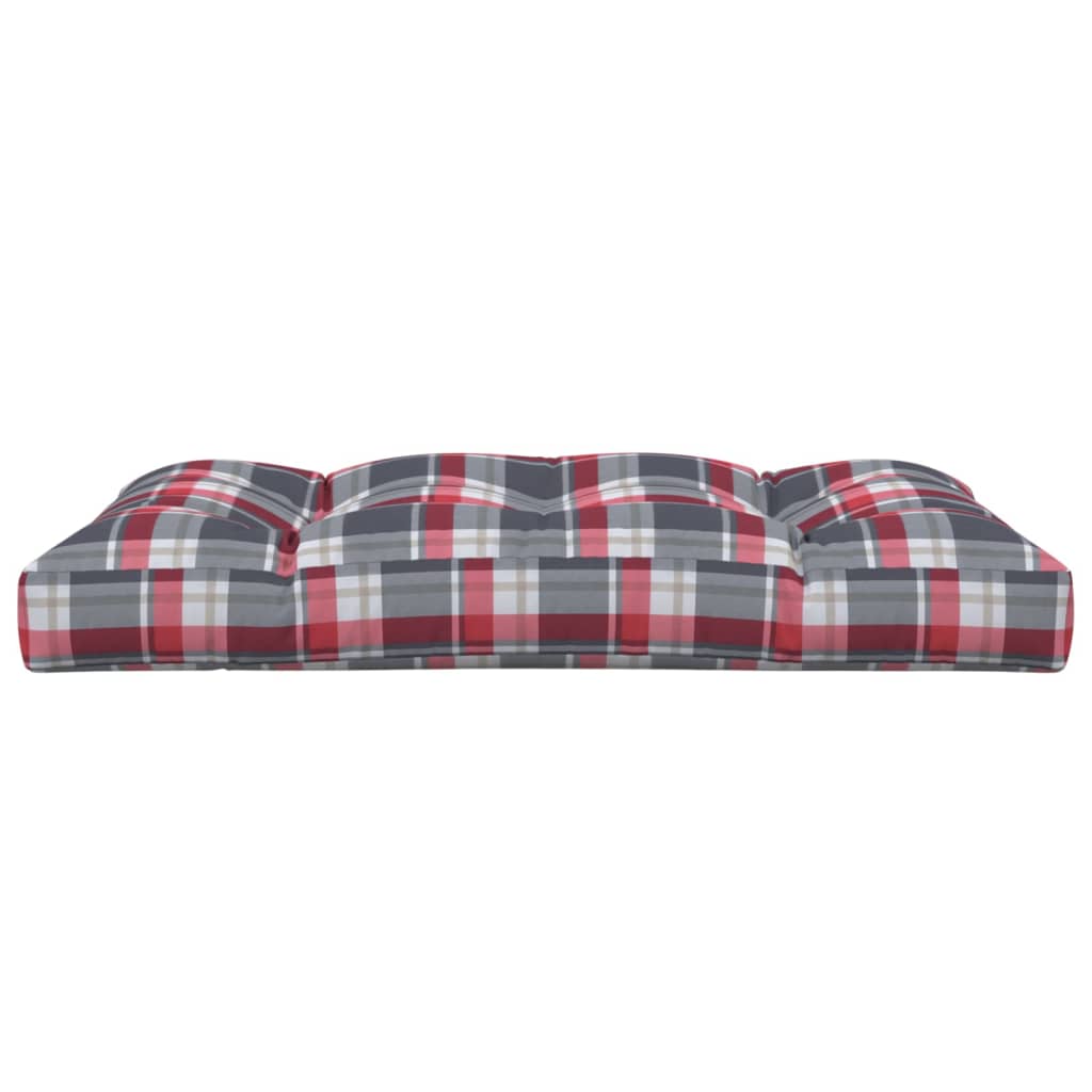 vidaXL Pernă de paleți, roșu carouri, 120x80x12 cm, material textil