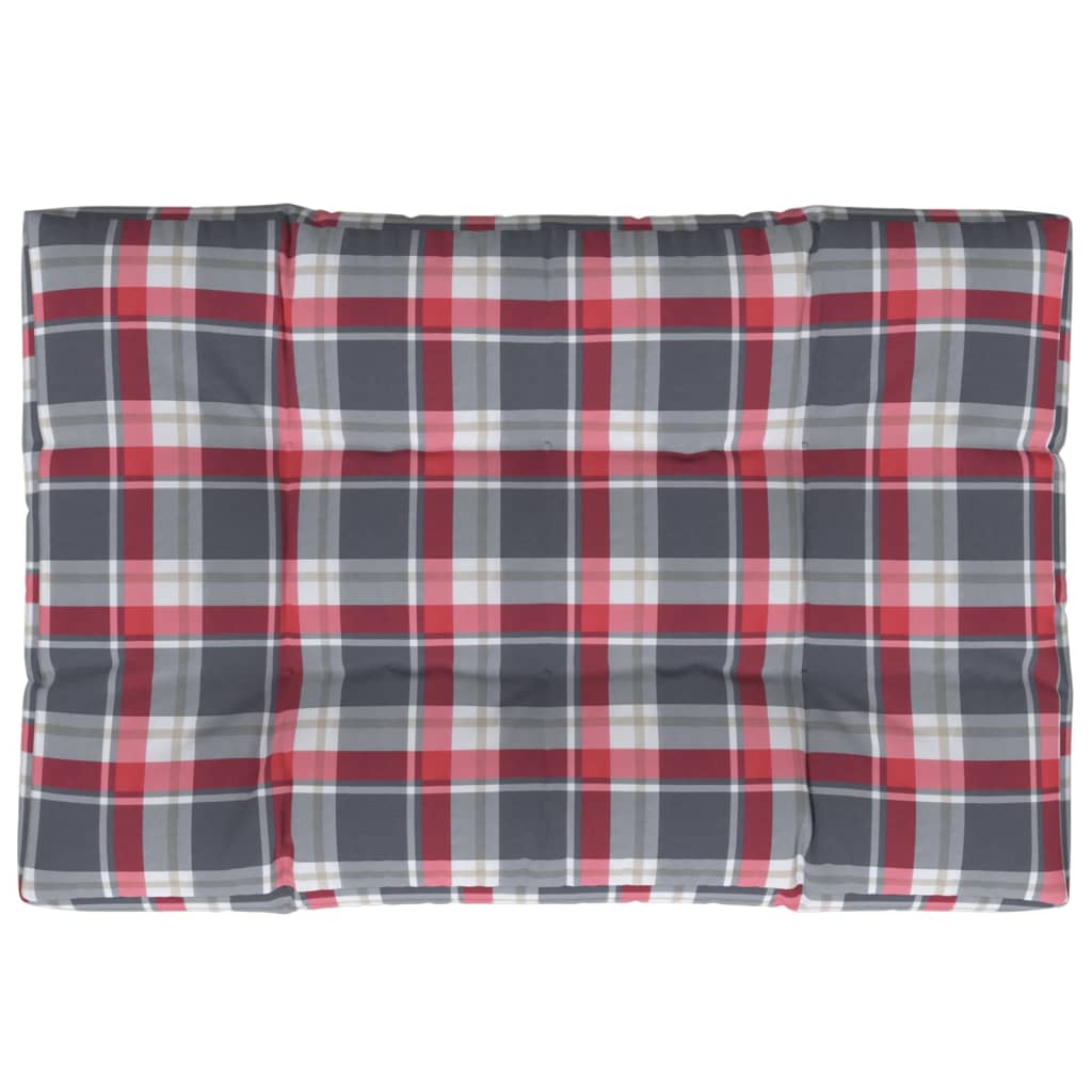 vidaXL Pernă de paleți, roșu carouri, 120x80x12 cm, material textil