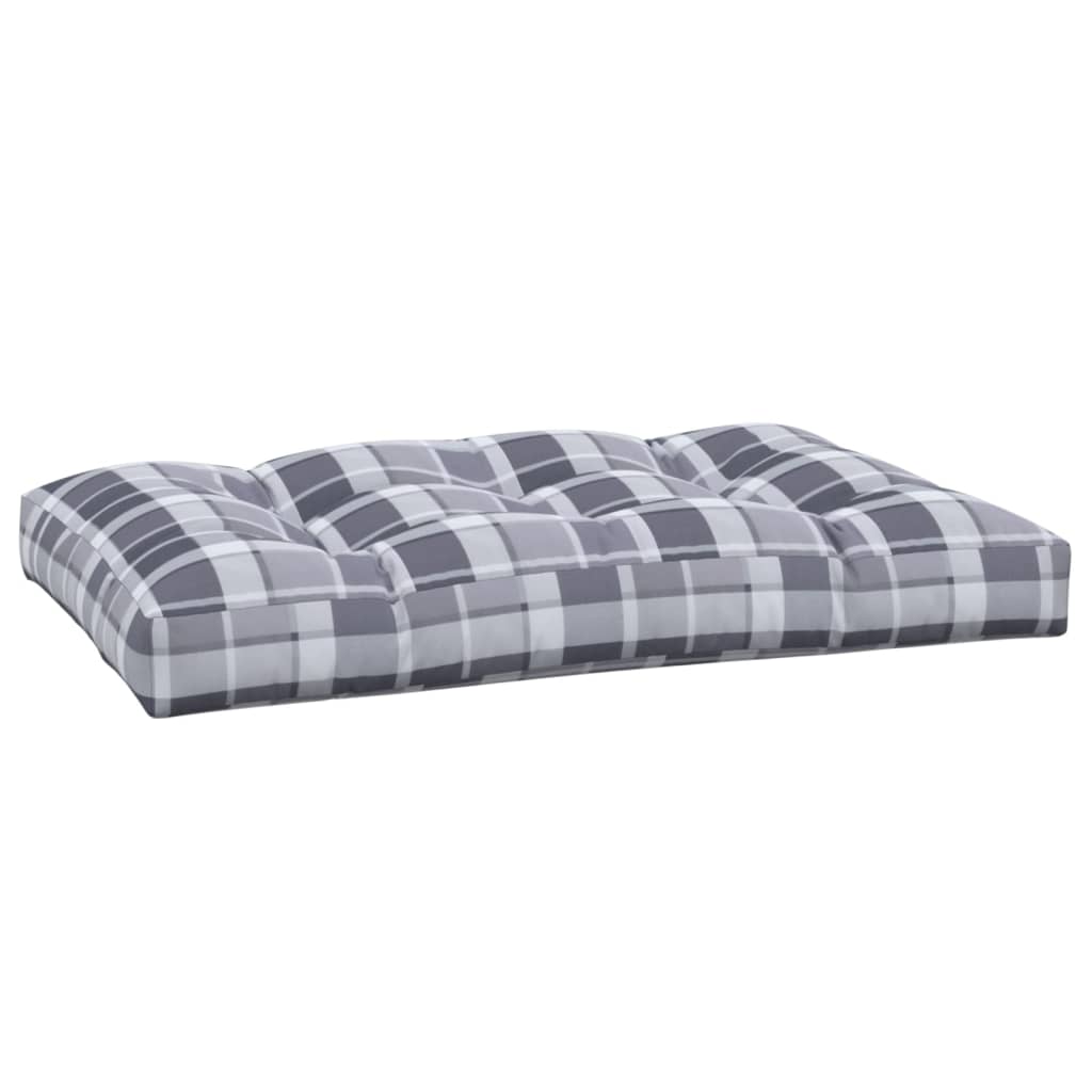 vidaXL Pernă de paleți, gri carouri, 120x80x12 cm, material textil vidaXL Pernă de paleți, gri carouri, 120x80x12 cm, material textil