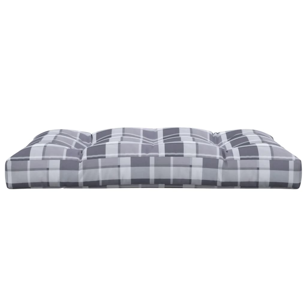 vidaXL Pernă de paleți, gri carouri, 120x80x12 cm, material textil vidaXL Pernă de paleți, gri carouri, 120x80x12 cm, material textil