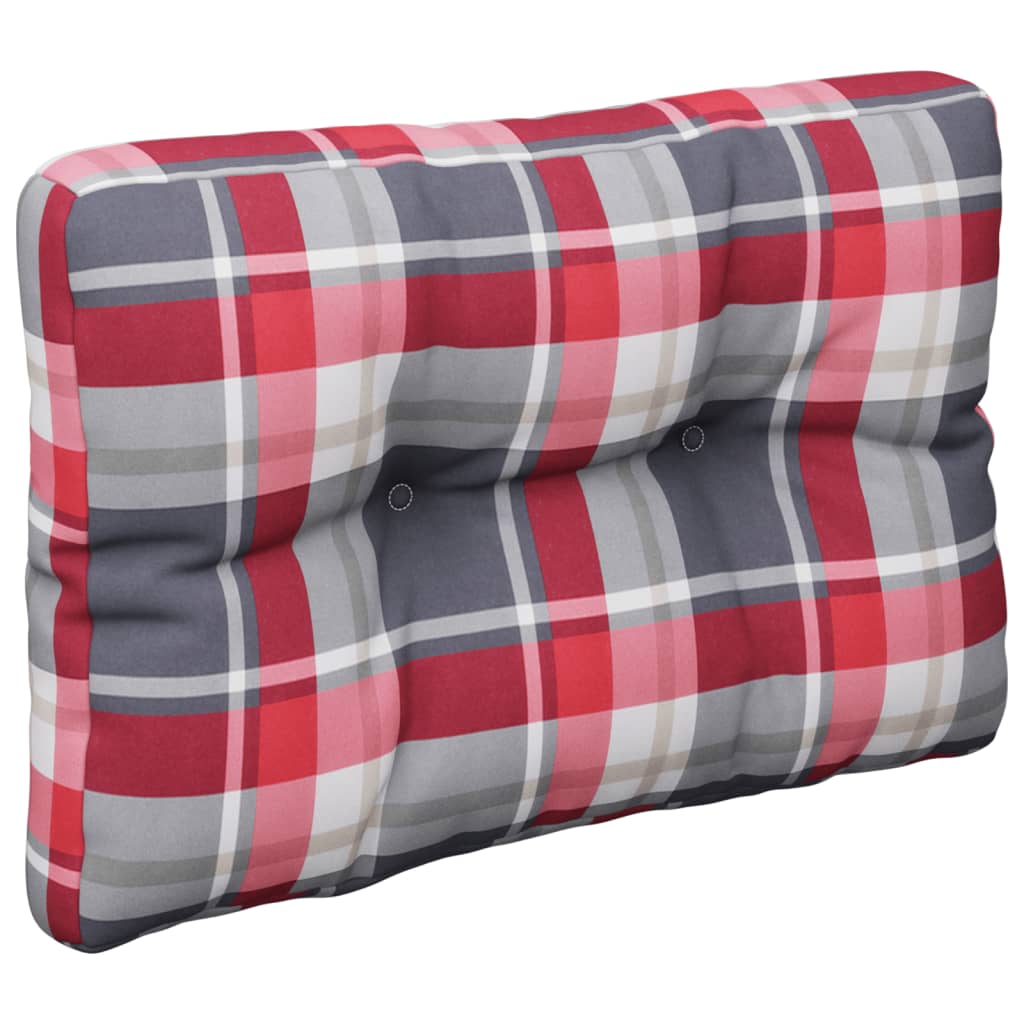 vidaXL Pernă de paleți, roșu carouri, 60x40x12 cm, material textil vidaXL Pernă de paleți, roșu carouri, 60x40x12 cm, material textil
