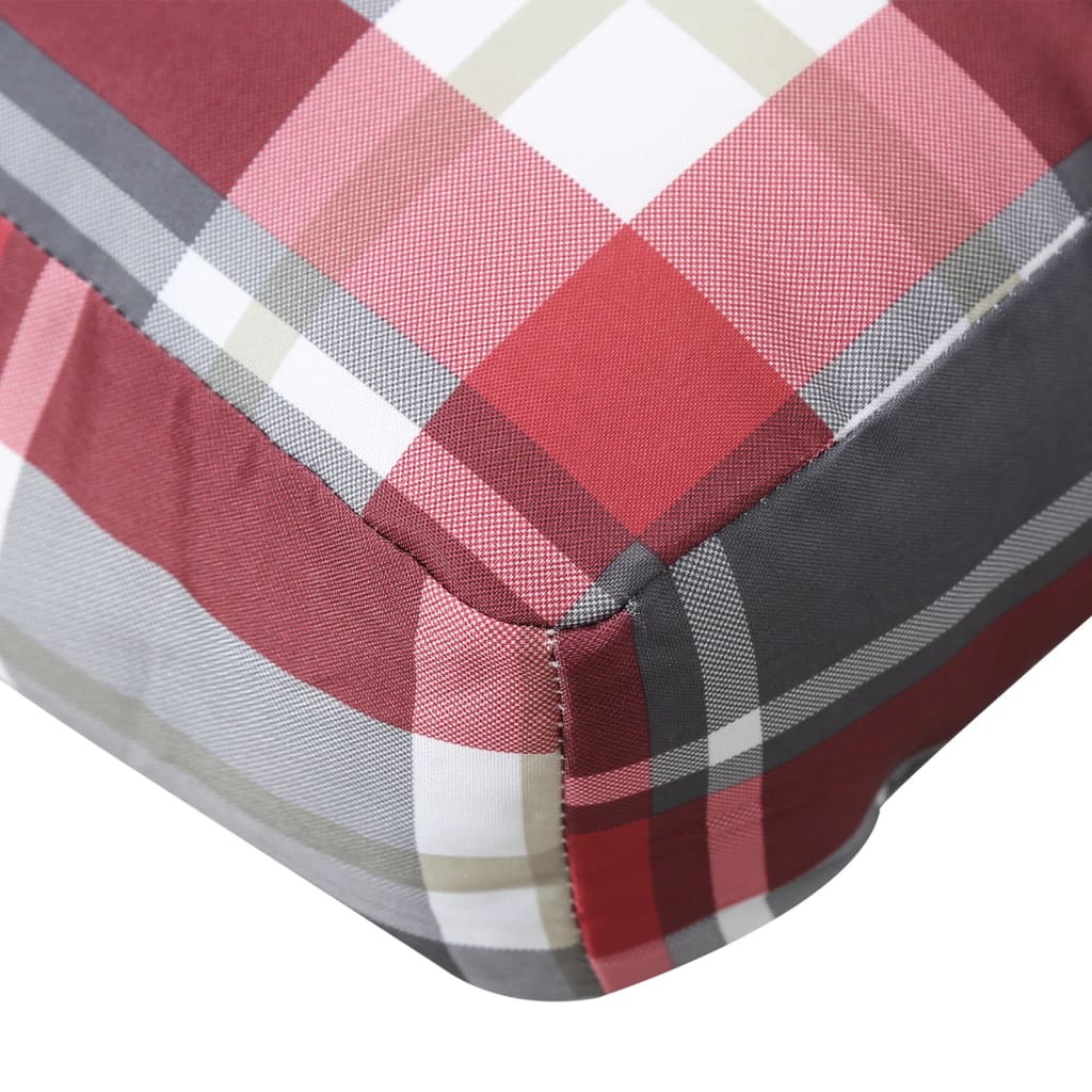 vidaXL Pernă de paleți, roșu carouri, 60x40x12 cm, material textil vidaXL Pernă de paleți, roșu carouri, 60x40x12 cm, material textil