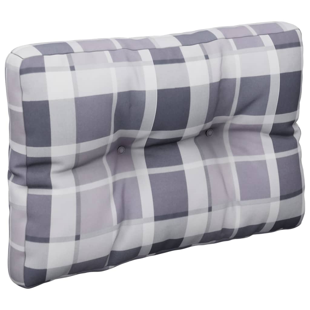 vidaXL Pernă de paleți, gri carouri, 60x40x12 cm, material textil