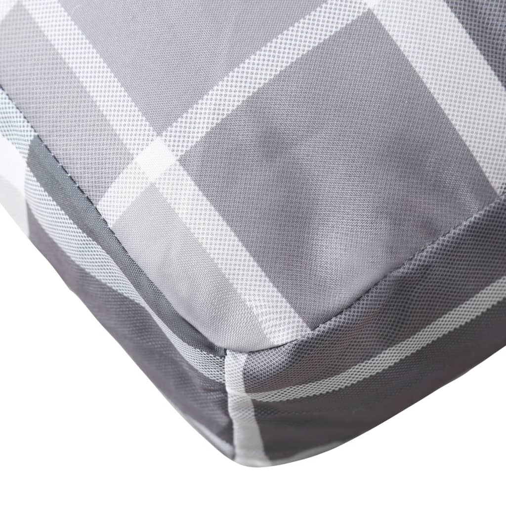 vidaXL Pernă de paleți, gri carouri, 70x40x12 cm, material textil