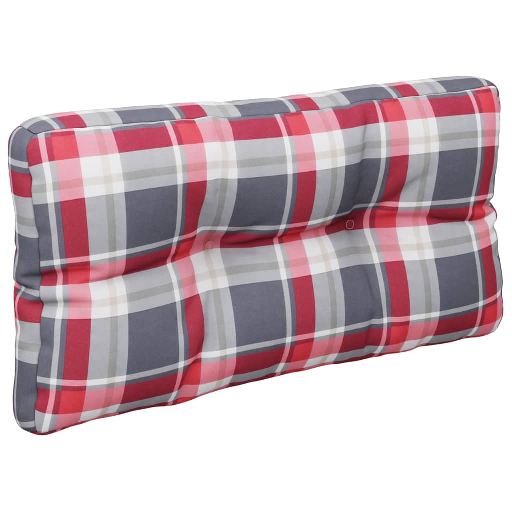 vidaXL Pernă de paleți, roșu carouri, 80x40x12 cm, material textil vidaXL Pernă de paleți, roșu carouri, 80x40x12 cm, material textil