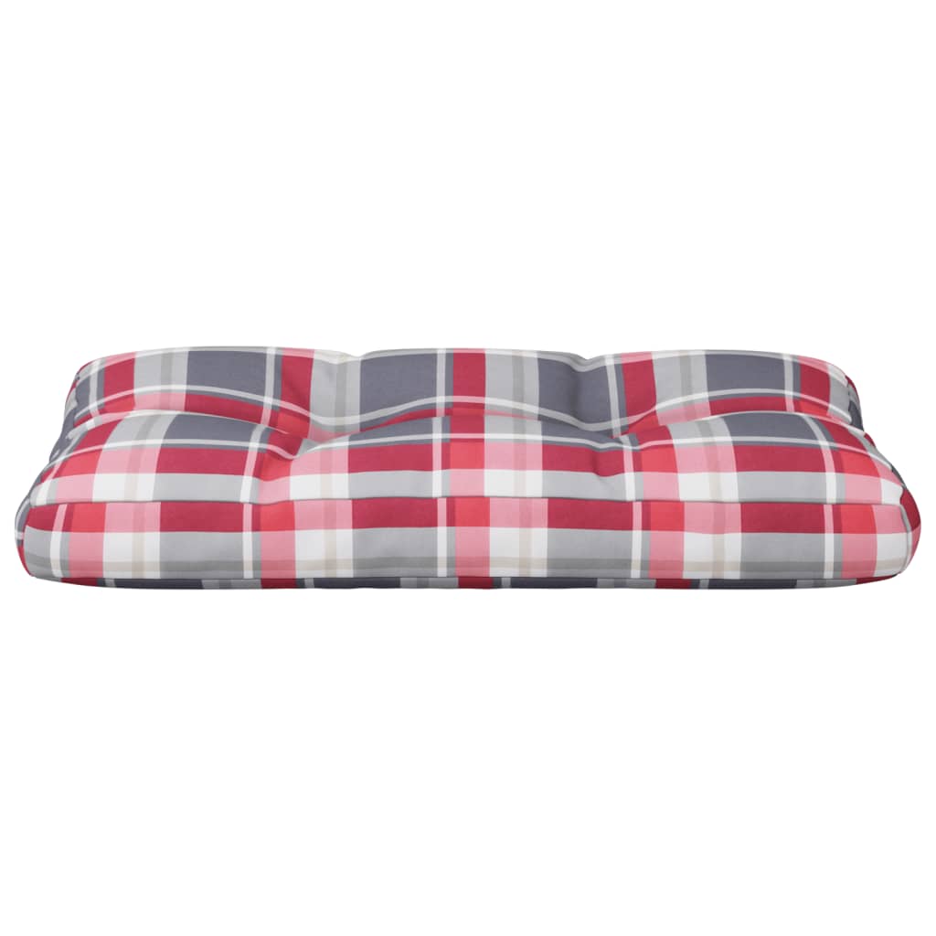 vidaXL Pernă de paleți, roșu carouri, 80x40x12 cm, material textil vidaXL Pernă de paleți, roșu carouri, 80x40x12 cm, material textil
