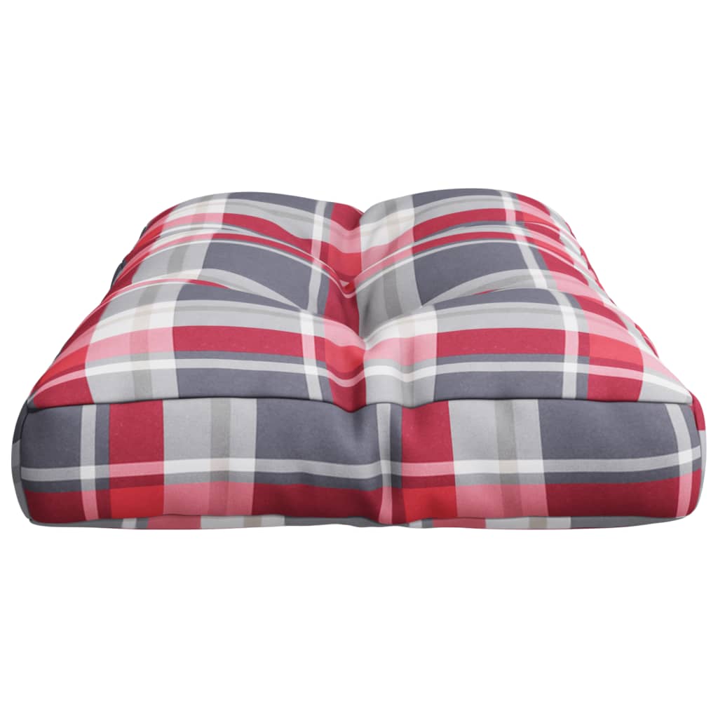 vidaXL Pernă de paleți, roșu carouri, 80x40x12 cm, material textil vidaXL Pernă de paleți, roșu carouri, 80x40x12 cm, material textil