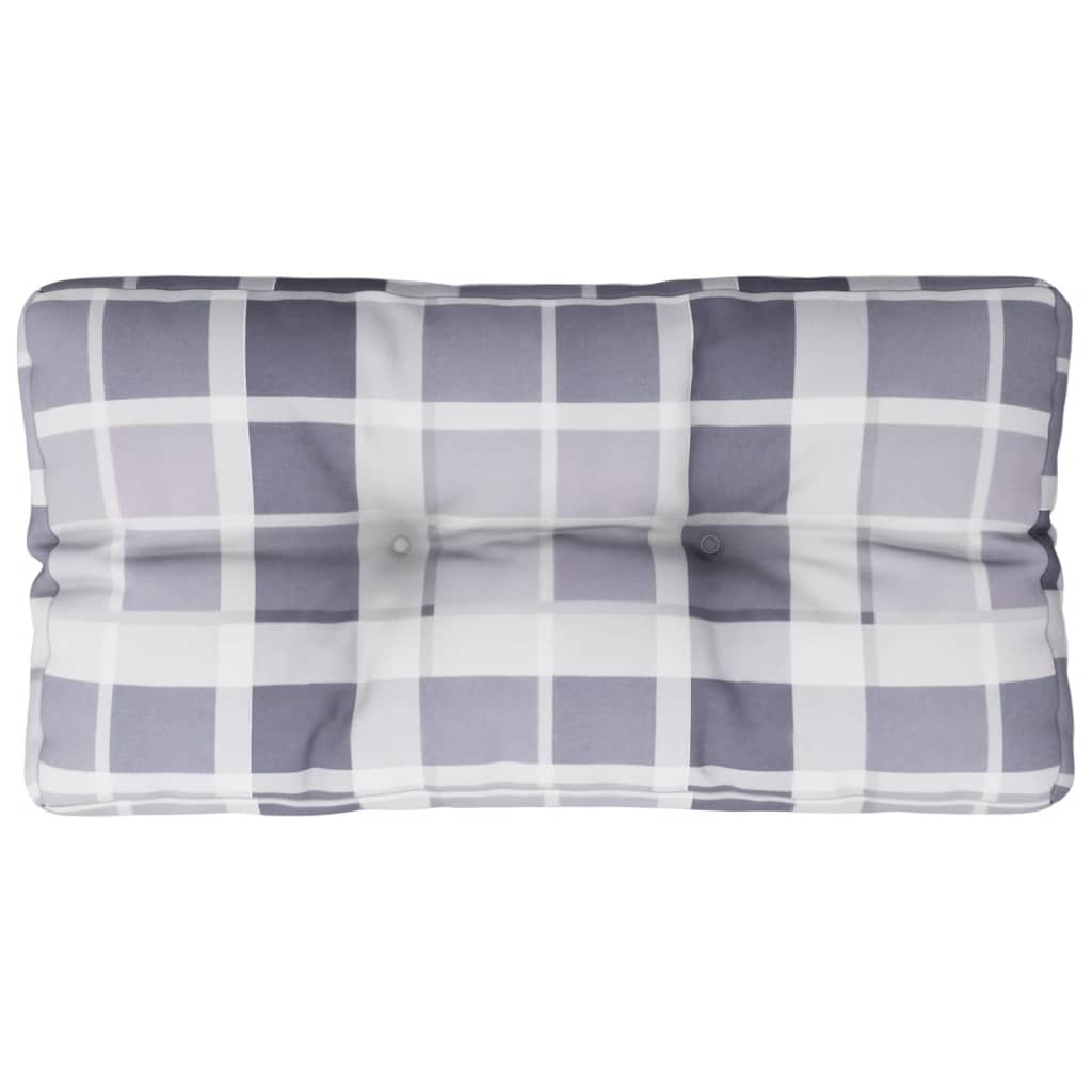 vidaXL Pernă de paleți, gri carouri, 80x40x12 cm, material textil