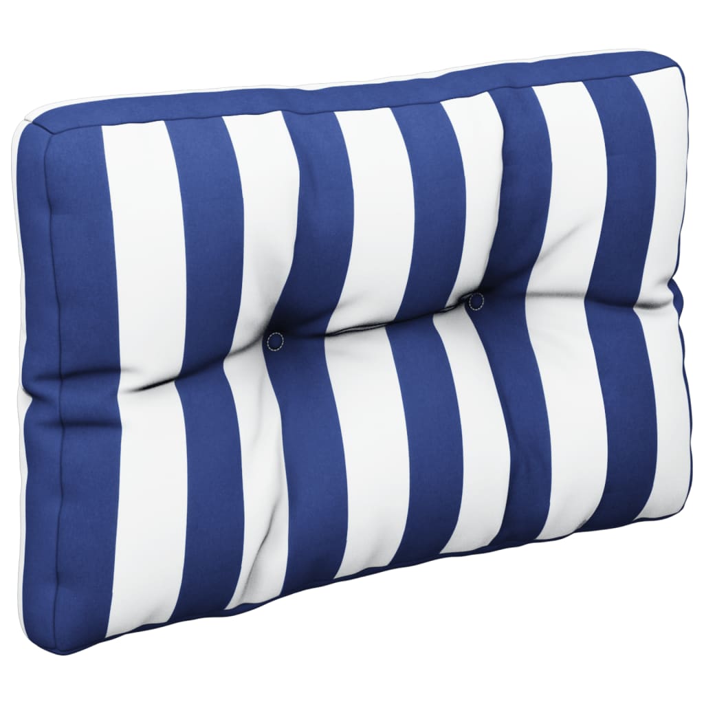 vidaXL Perne de paleți, 2 buc., dungi albastre și albe, textil vidaXL Perne de paleți, 2 buc., dungi albastre și albe, textil