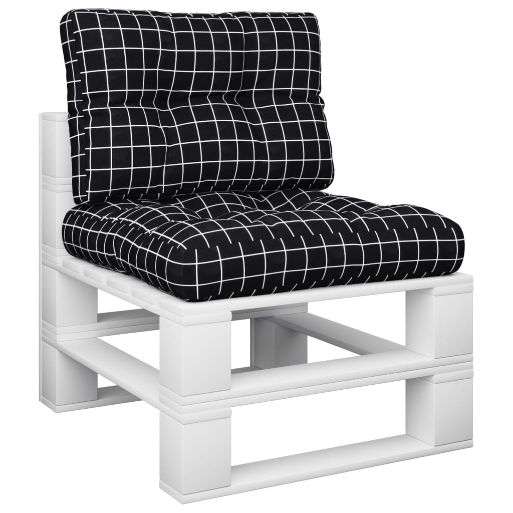 vidaXL Perne de paleți, 2 buc., negru carouri, textil