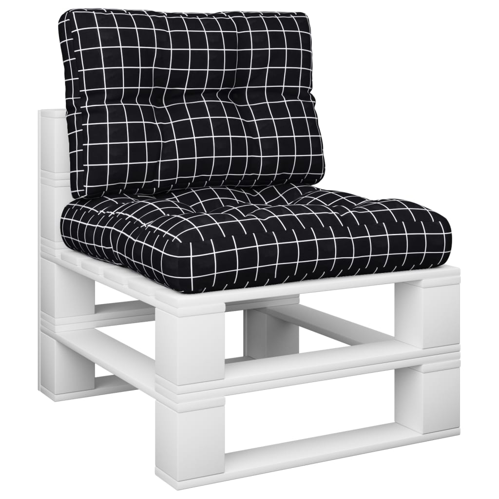 vidaXL Perne de paleți, 2 buc., negru carouri, textil