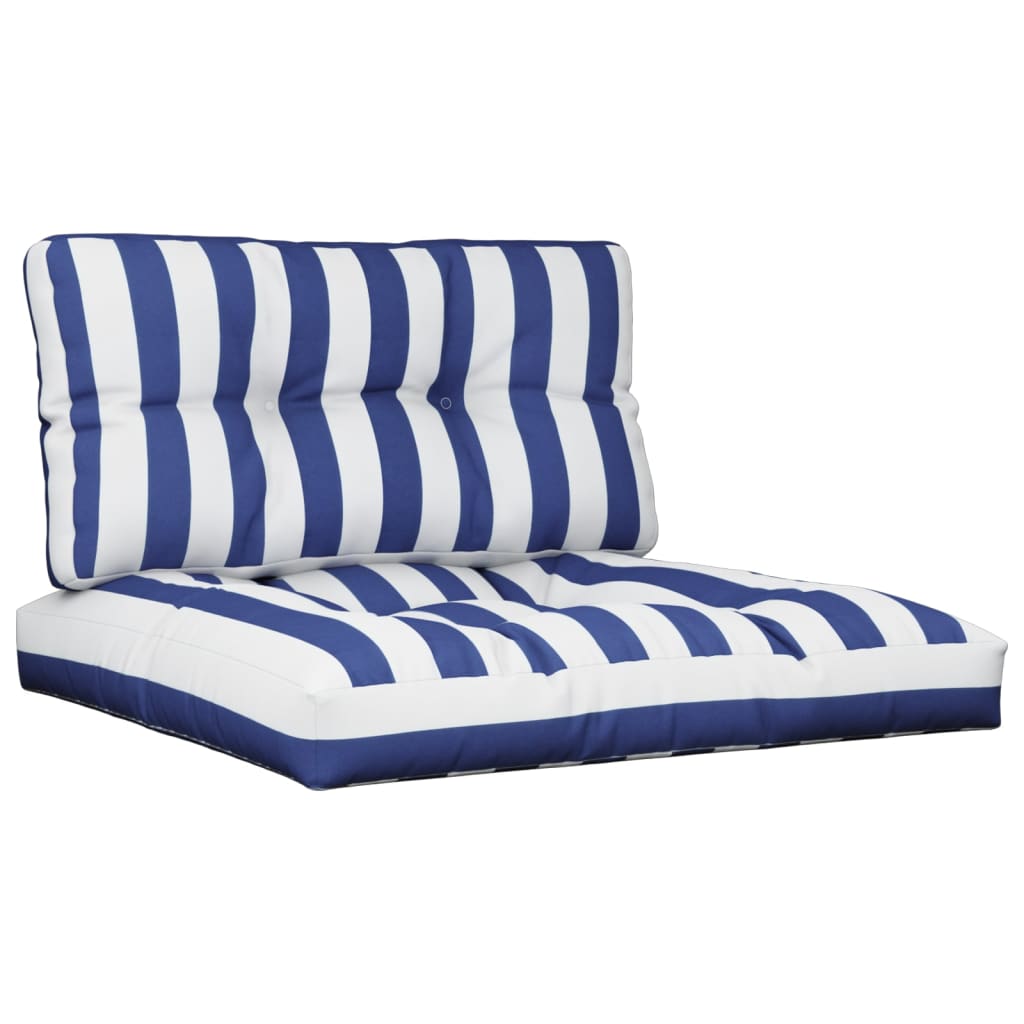vidaXL Perne de paleți, 2 buc., dungi albastre și albe, textil