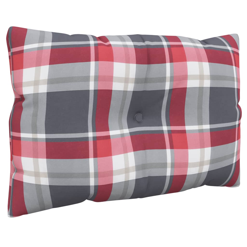 vidaXL Perne pentru paleți, 3 buc., roșu carouri, material textil