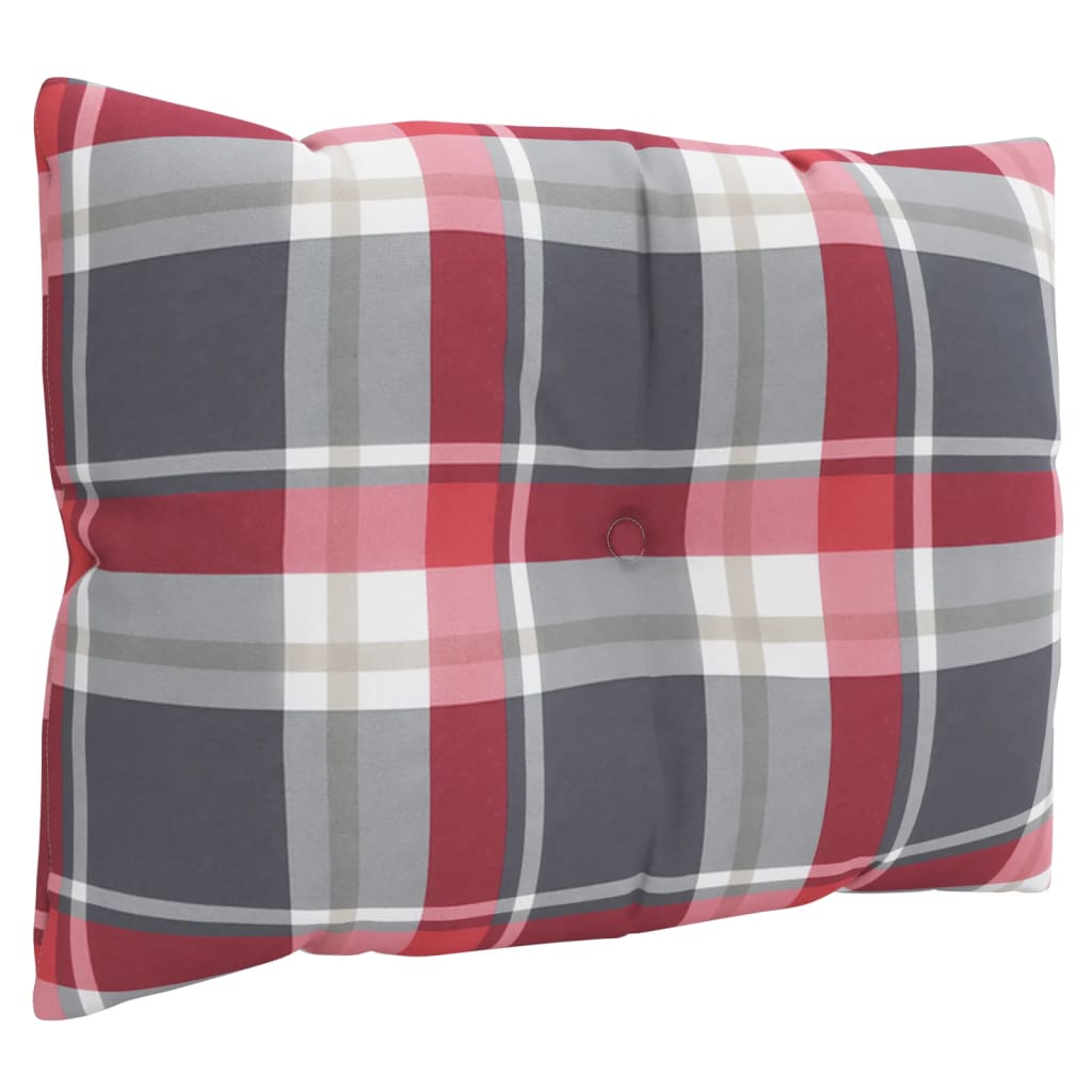 vidaXL Perne pentru paleți, 3 buc., roșu carouri, material textil