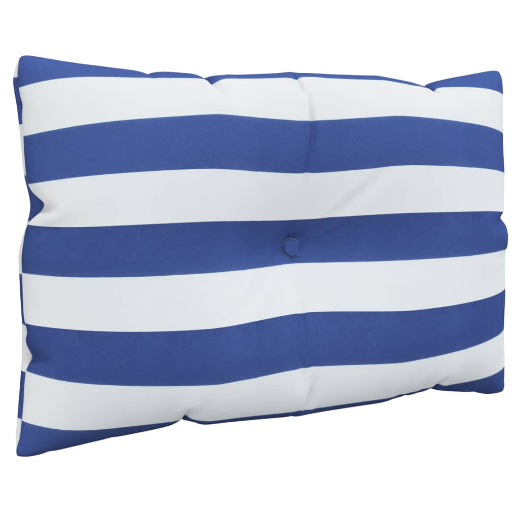 vidaXL Perne paleți, 3 buc, dungi albastre și albe, țesătură oxford