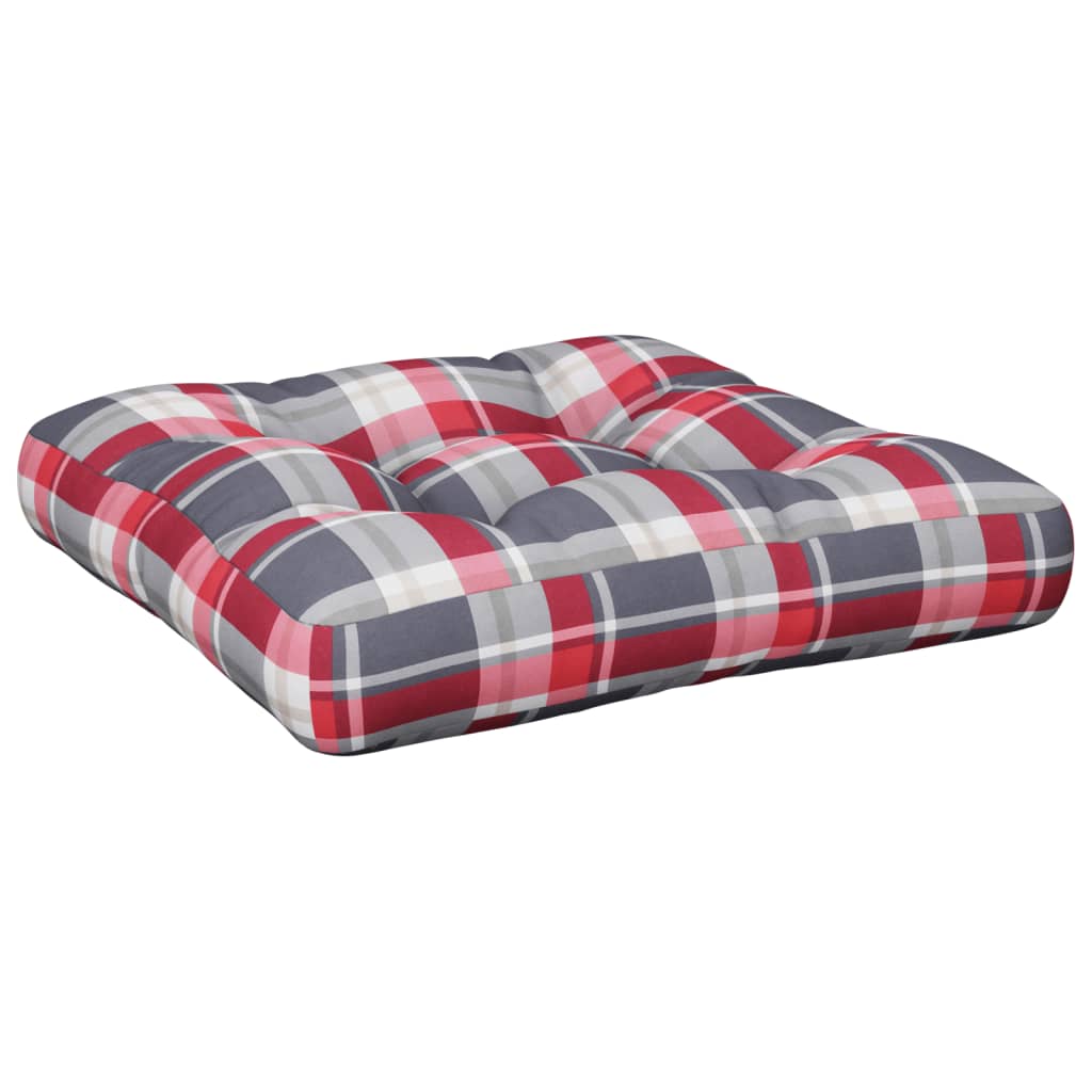 vidaXL Perne de paleți, roșu carouri, material textil