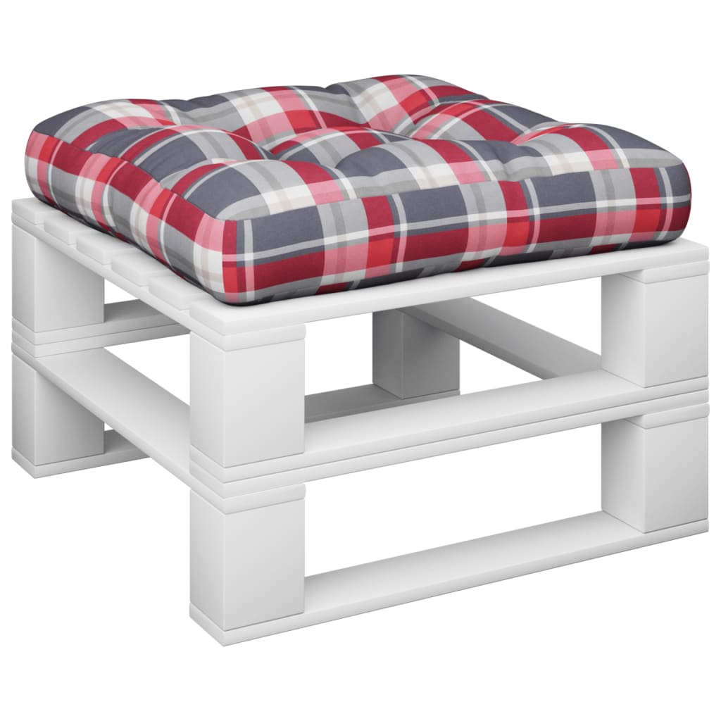 vidaXL Perne de paleți, roșu carouri, material textil