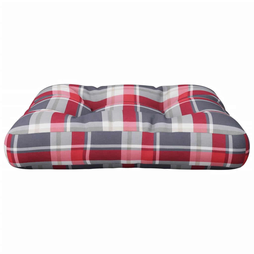 vidaXL Perne de paleți, roșu carouri, material textil