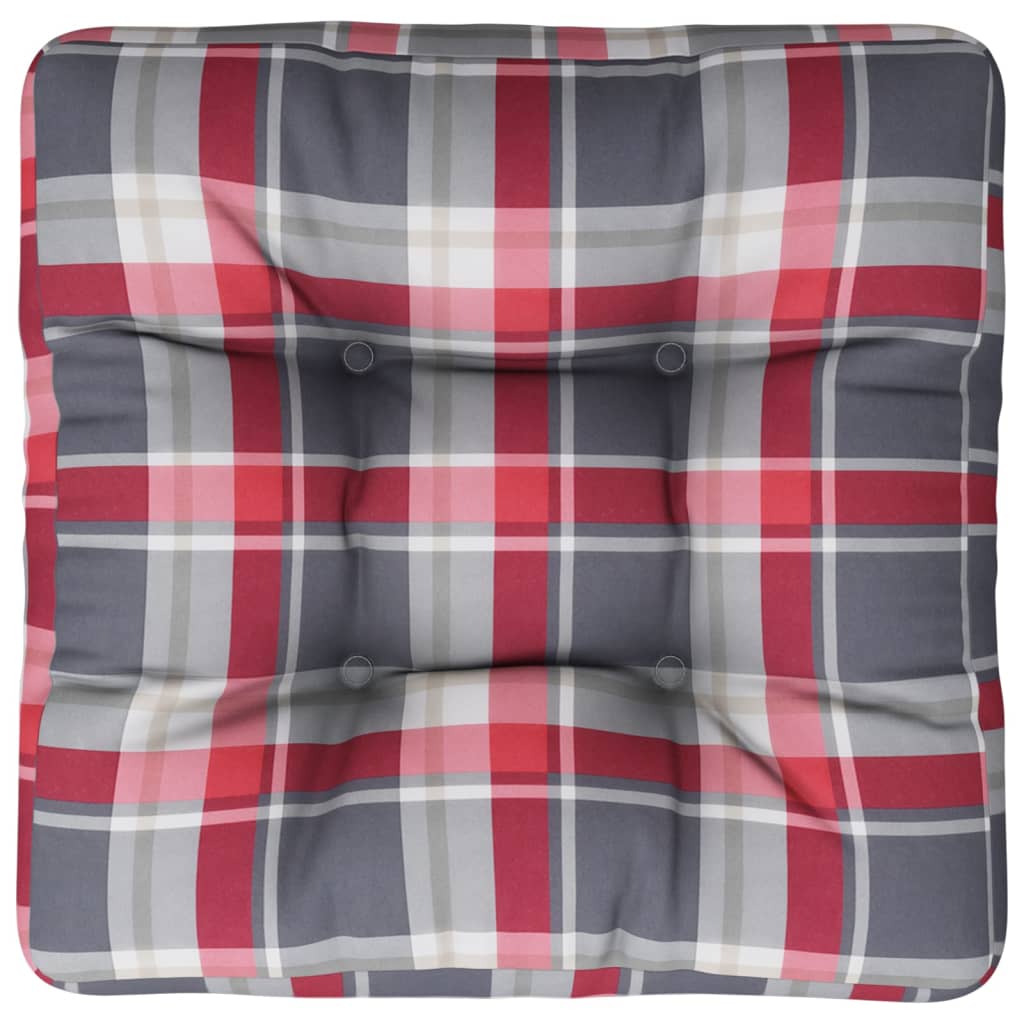 vidaXL Perne de paleți, roșu carouri, material textil