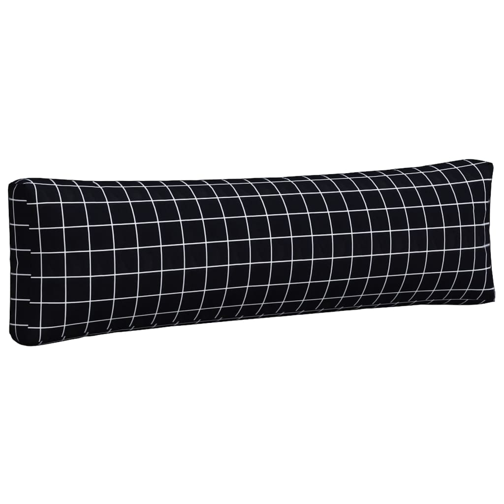 vidaXL Perne pentru paleți, 2 buc, negru, model carouri, textil oxford