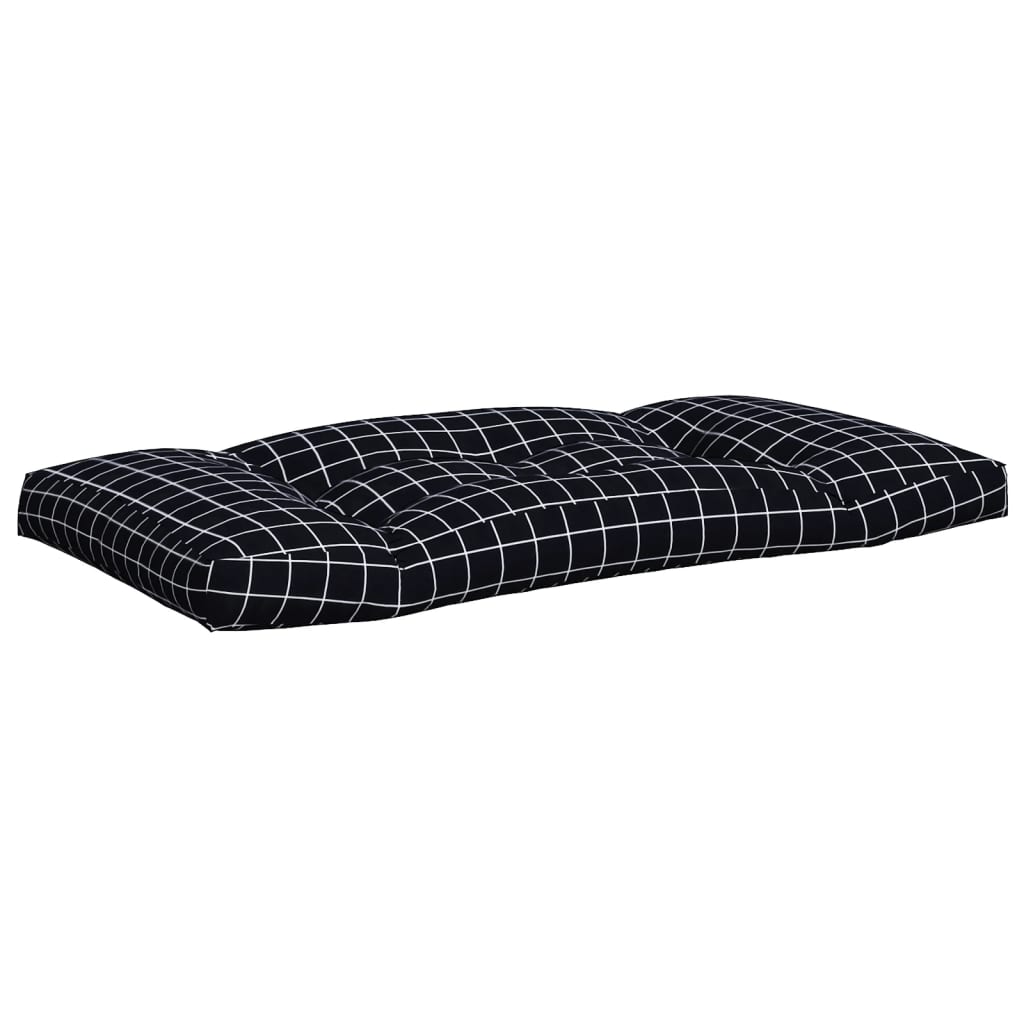 vidaXL Perne pentru paleți, 2 buc, negru, model carouri, textil oxford