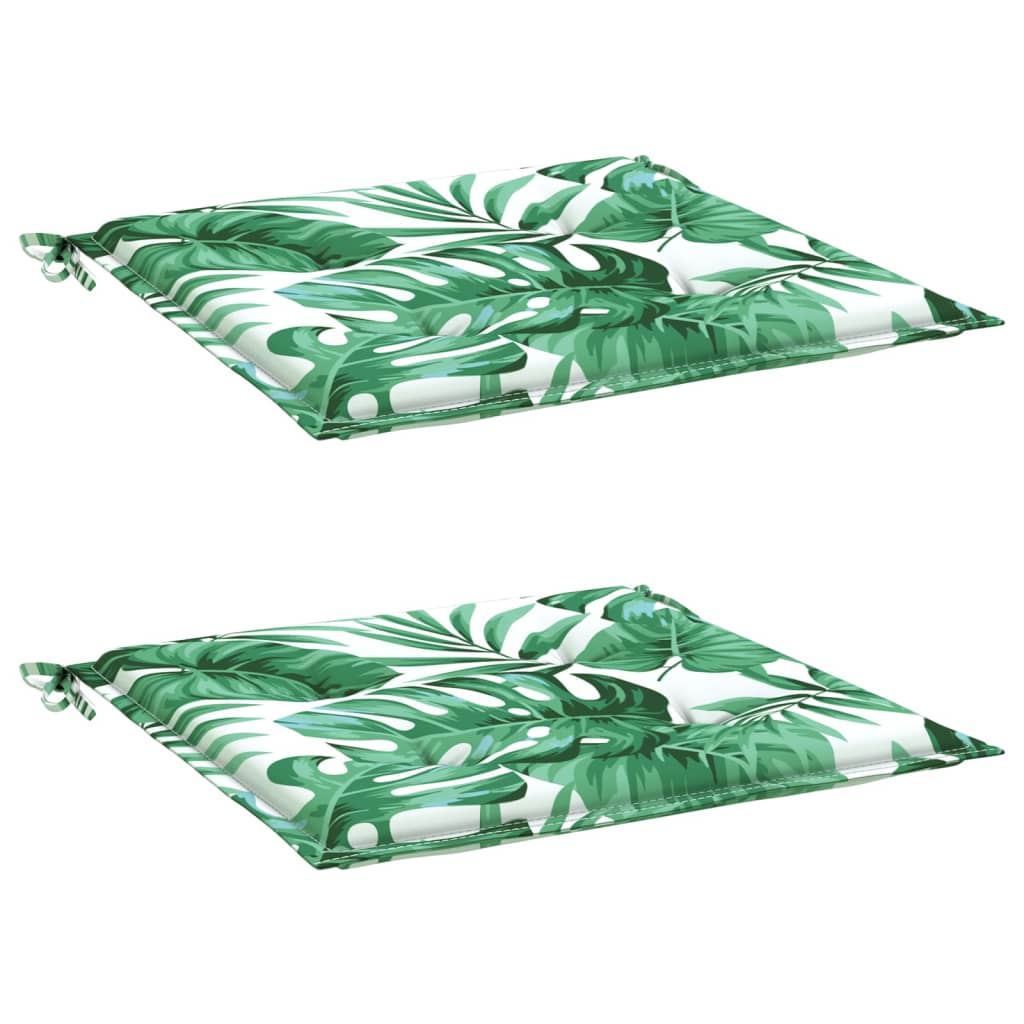 vidaXL Perne de scaun, model frunze, 2 buc., 40x40x3 cm, textil