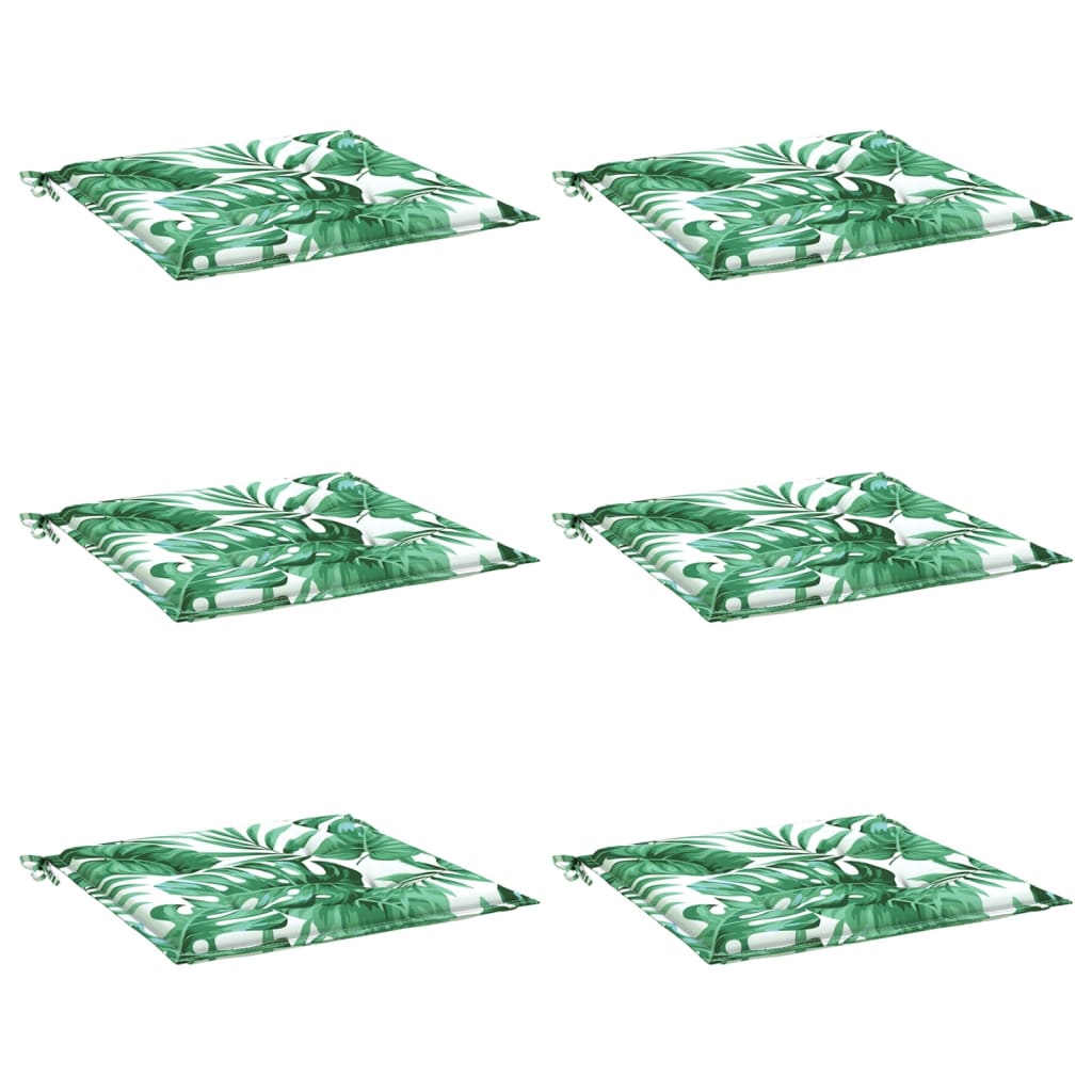 vidaXL Perne de scaun, model frunze, 6 buc., 40x40x4 cm, textil