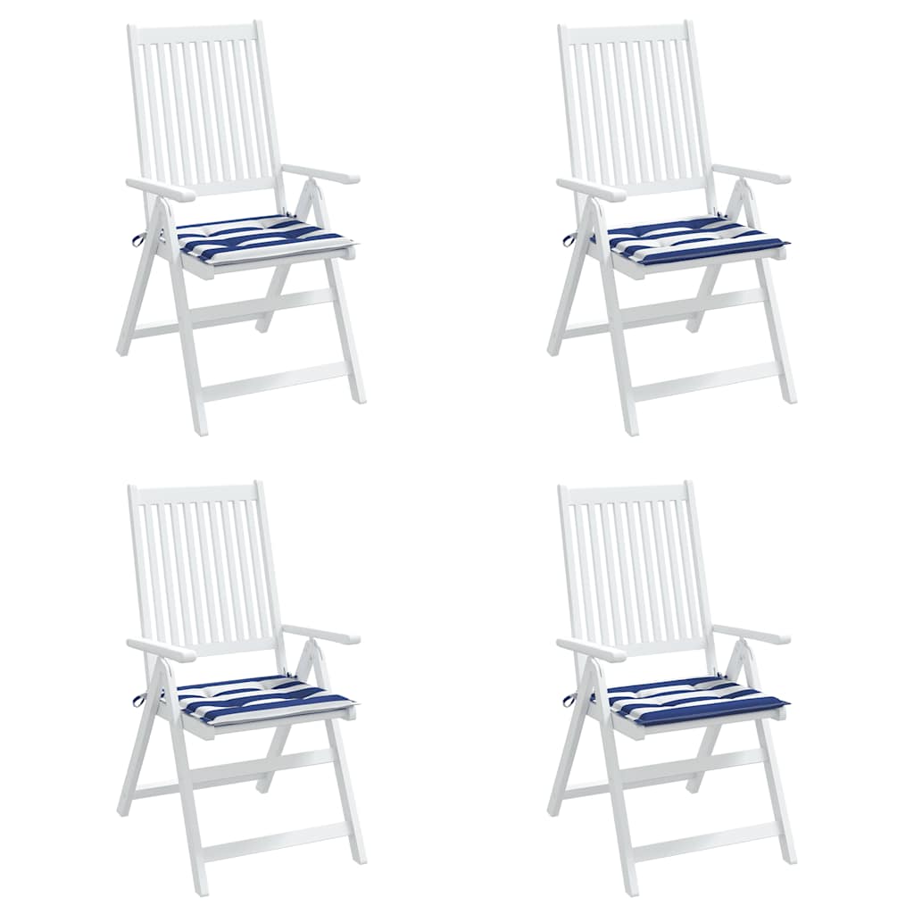 vidaXL Perne scaun grădină 4 buc dungi albastru&alb, 40x40x4 cm textil vidaXL Perne scaun grădină 4 buc dungi albastru&alb, 40x40x4 cm textil