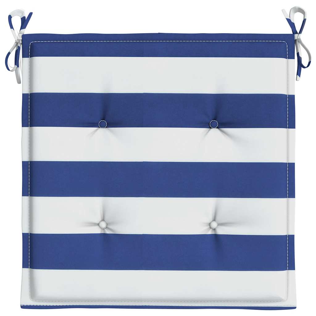 vidaXL Perne scaun grădină 4 buc dungi albastru&alb, 40x40x4 cm textil vidaXL Perne scaun grădină 4 buc dungi albastru&alb, 40x40x4 cm textil