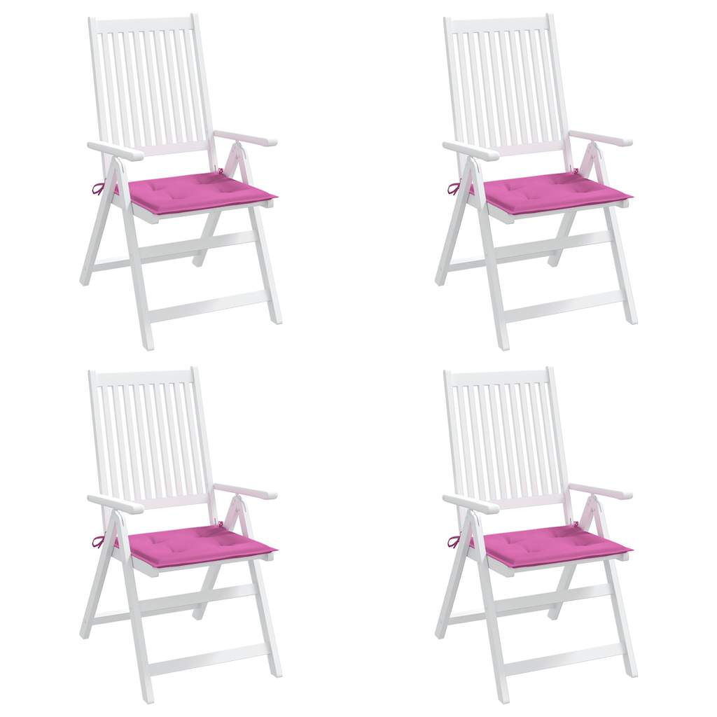 vidaXL Perne scaun de grădină, roz, 4 buc., 40x40x4 cm, textil vidaXL Perne scaun de grădină, roz, 4 buc., 40x40x4 cm, textil