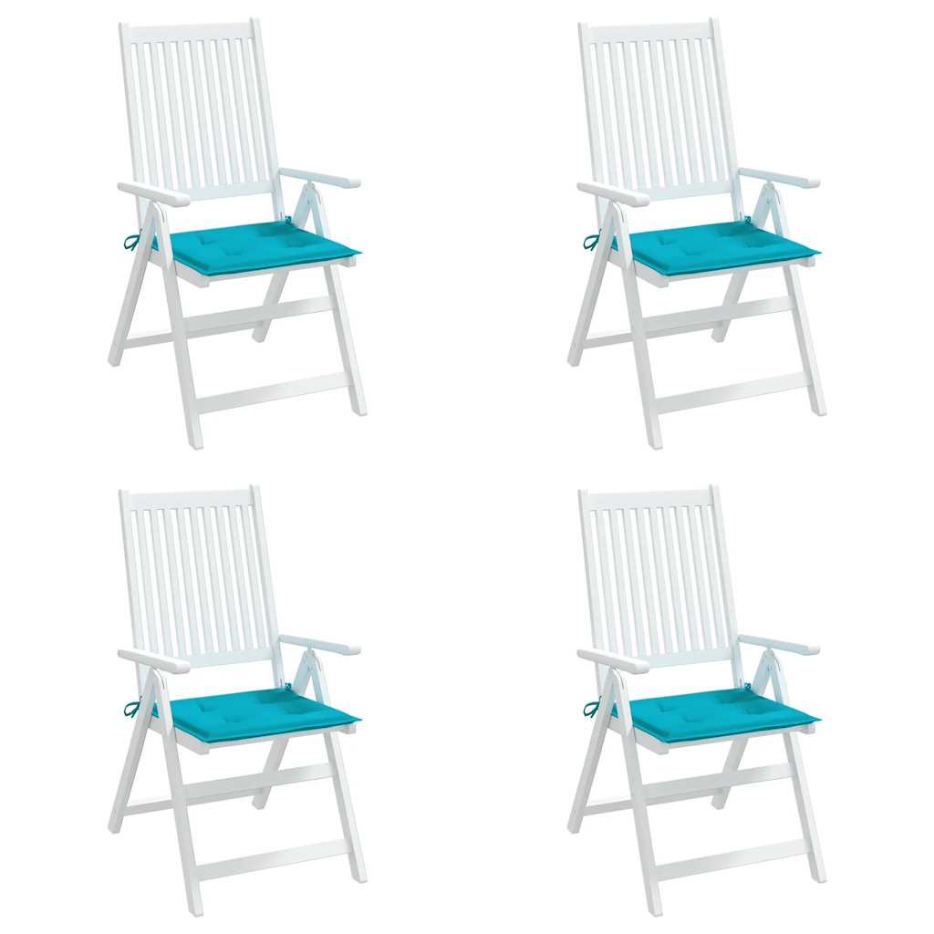 vidaXL Perne scaun de grădină, turcoaz, 4 buc., 40x40x4 cm, textil vidaXL Perne scaun de grădină, turcoaz, 4 buc., 40x40x4 cm, textil