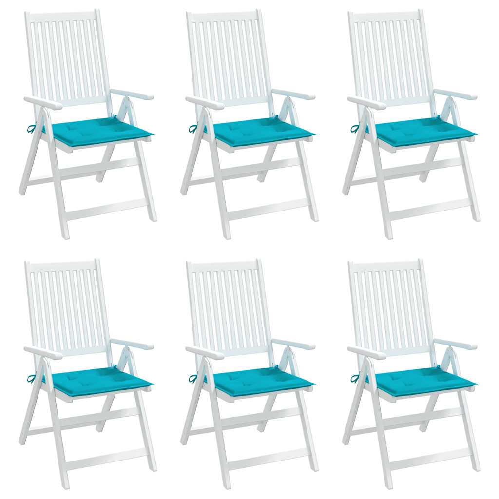vidaXL Perne scaun de grădină, turcoaz, 6 buc., 40x40x4 cm, textil vidaXL Perne scaun de grădină, turcoaz, 6 buc., 40x40x4 cm, textil