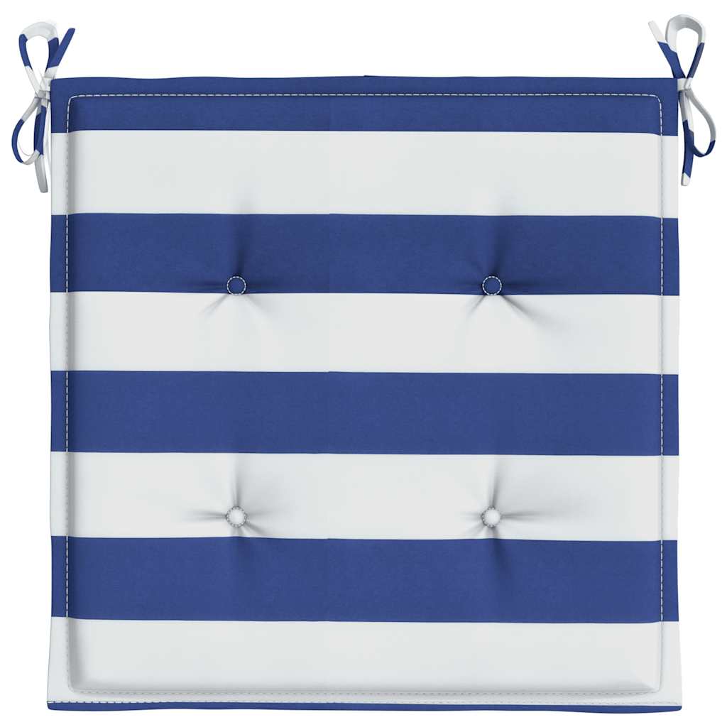 vidaXL Perne scaun grădină 2 buc dungi albastru&alb 50x50x4 cm, textil vidaXL Perne scaun grădină 2 buc dungi albastru&alb 50x50x4 cm, textil