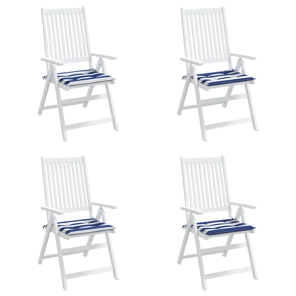 vidaXL Perne scaun grădină 4 buc dungi albastru&alb 50x50x4 cm, textil vidaXL Perne scaun grădină 4 buc dungi albastru&alb 50x50x4 cm, textil
