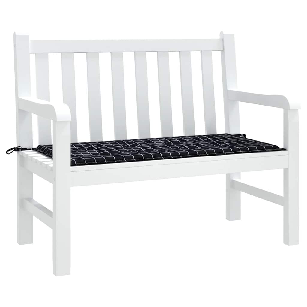vidaXL Pernă bancă de grădină negru carouri 120x50x4cm textil oxford