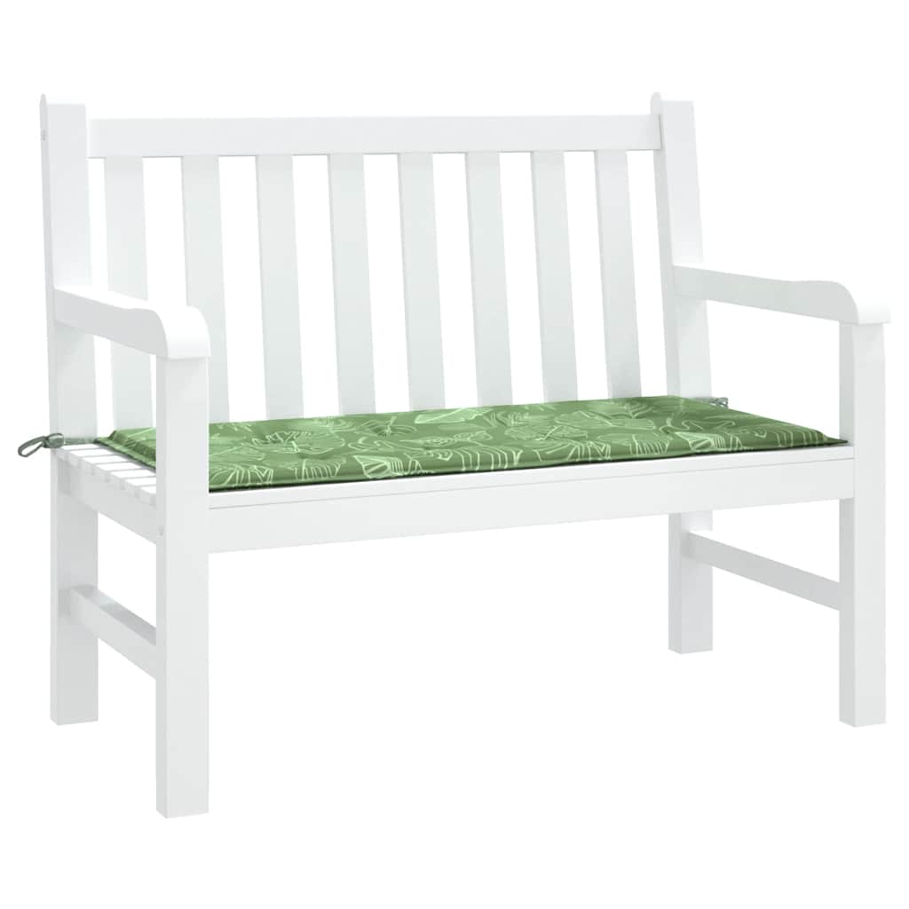 vidaXL Pernă bancă de grădină model frunze, 120x50x4 cm, textil oxford