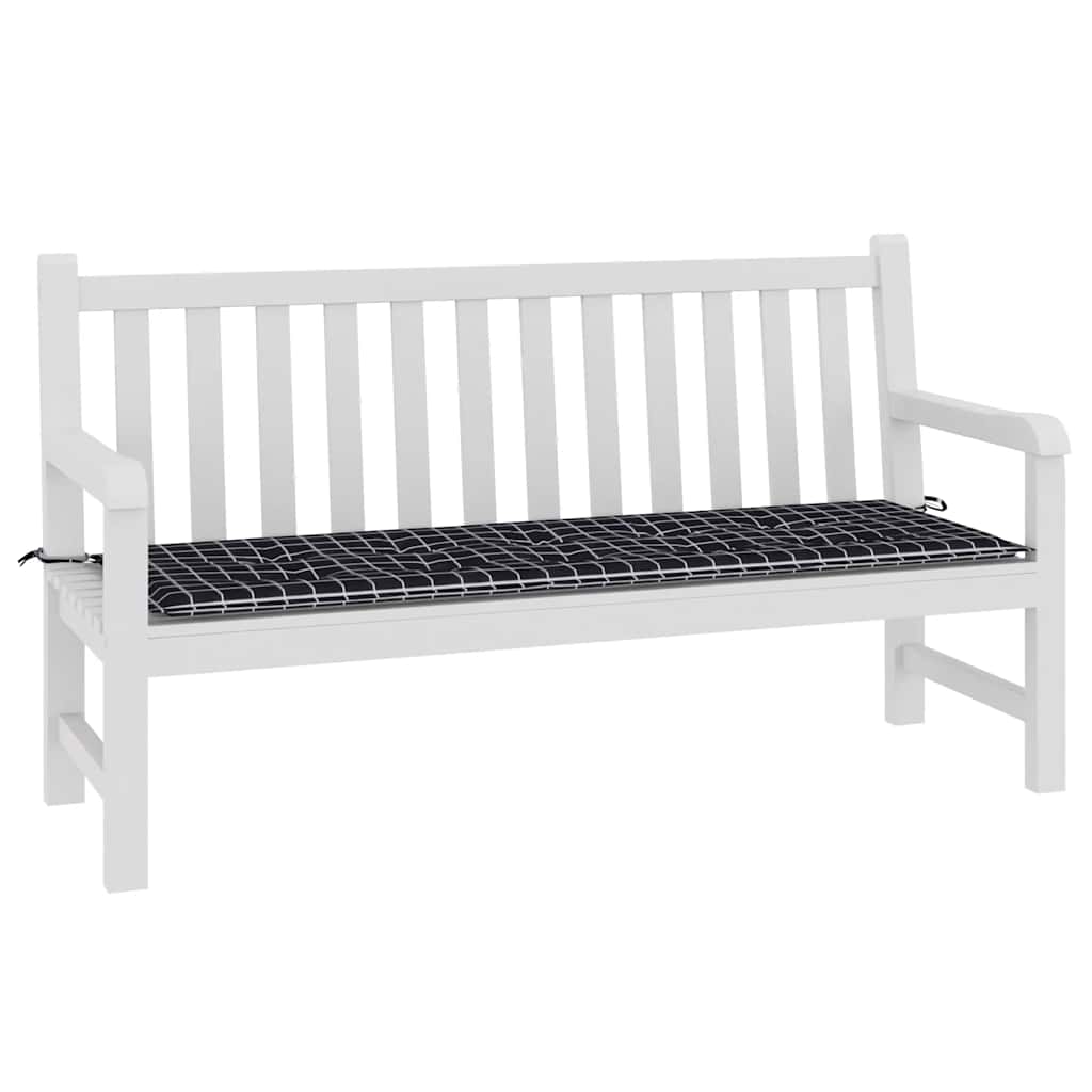 vidaXL Pernă bancă de grădină negru carouri 150x50x4 cm textil oxford vidaXL Pernă bancă de grădină negru carouri 150x50x4 cm textil oxford