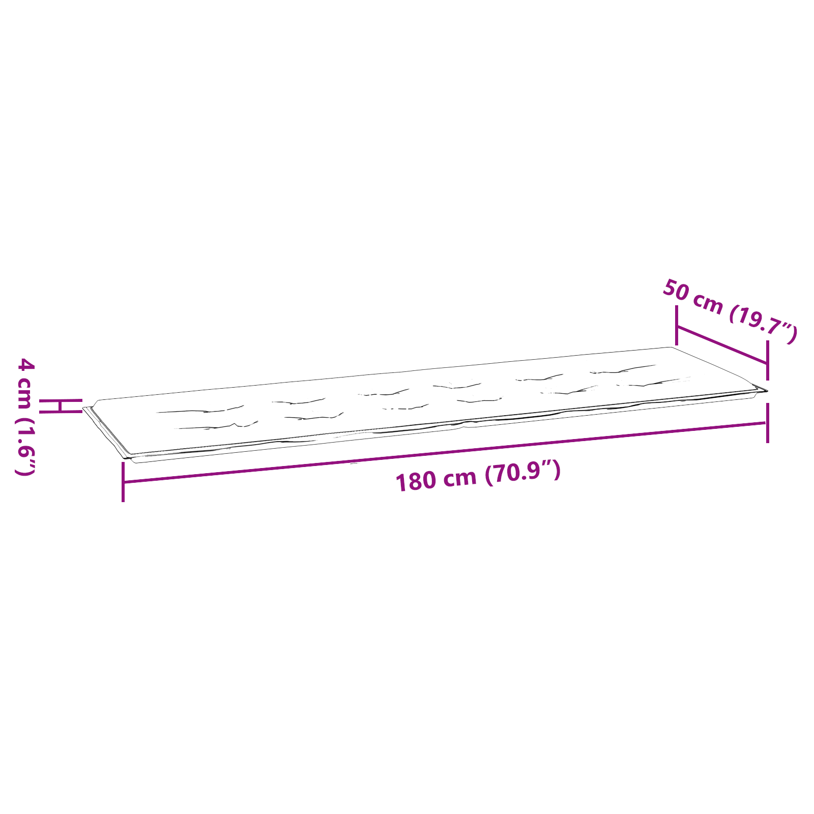 vidaXL Pernă bancă de grădină, roz, 180x50x4 cm, material oxford vidaXL Pernă bancă de grădină, roz, 180x50x4 cm, material oxford