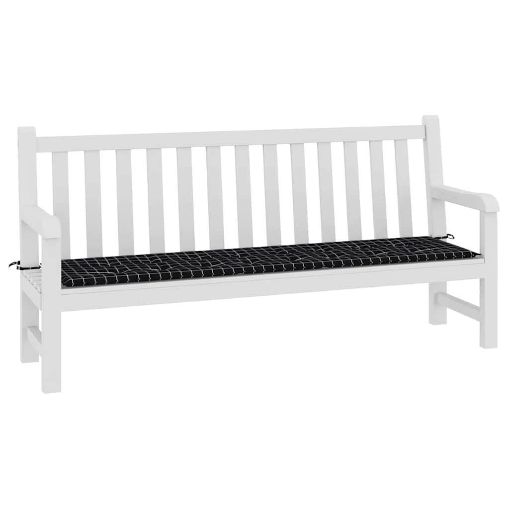 vidaXL Pernă bancă de grădină, negru carouri, 200x50x4 cm, textil vidaXL Pernă bancă de grădină, negru carouri, 200x50x4 cm, textil