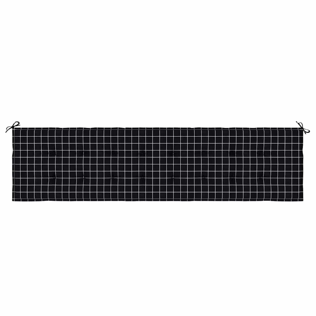 vidaXL Pernă bancă de grădină, negru carouri, 200x50x4 cm, textil vidaXL Pernă bancă de grădină, negru carouri, 200x50x4 cm, textil