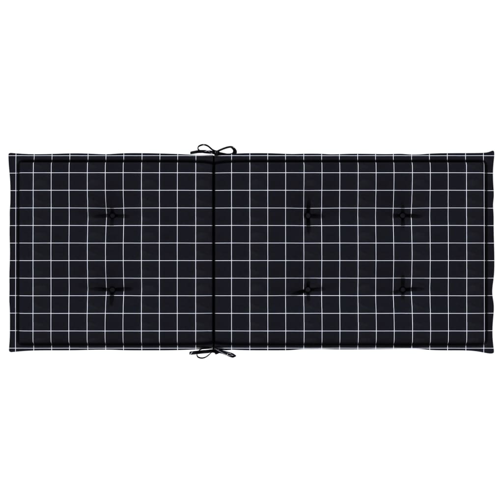 vidaXL Perne de scaun spătar înalt 2 buc. negru model carouri textil