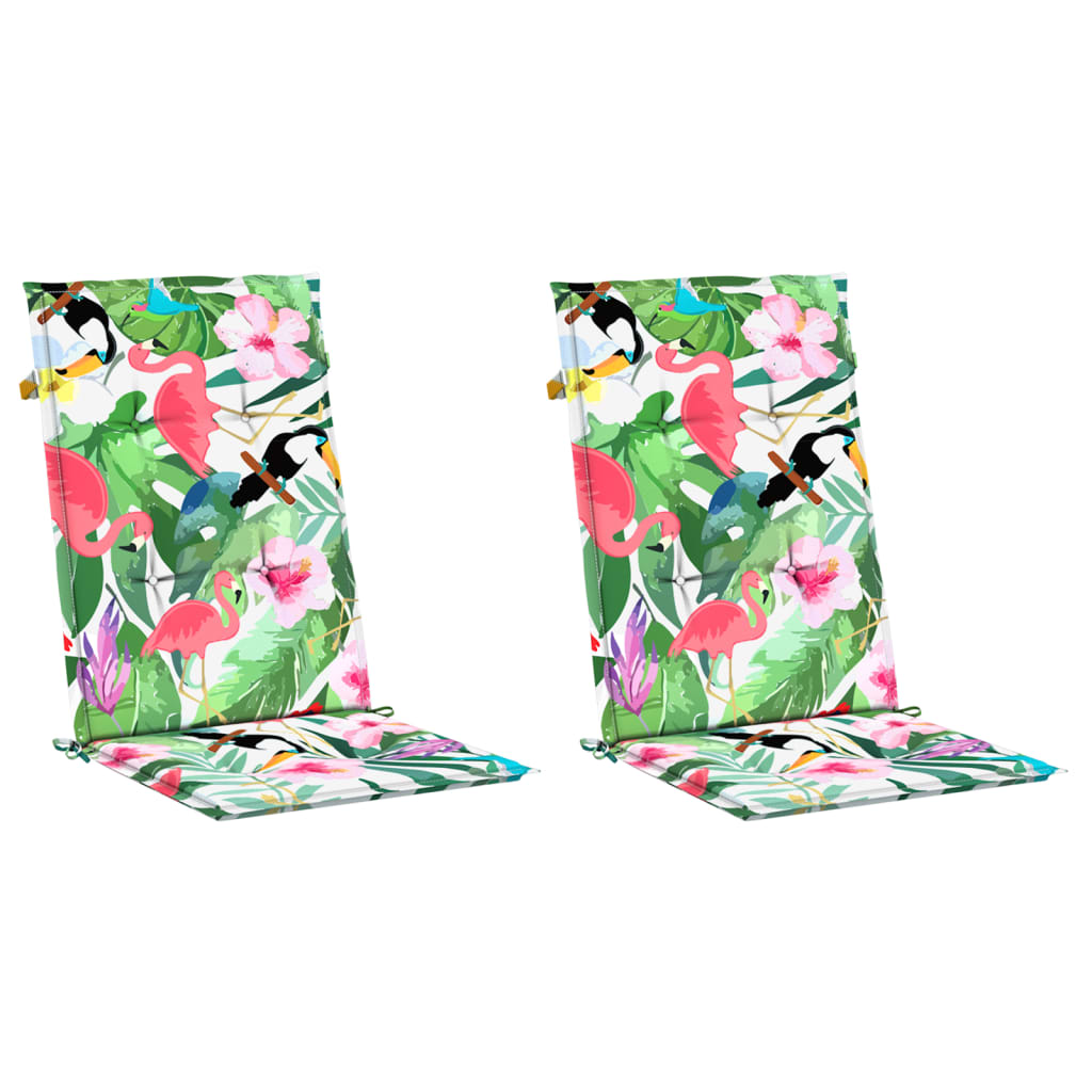 vidaXL Perne scaun spătar înalt multicolor 2 buc. 120x50x3 cm textil