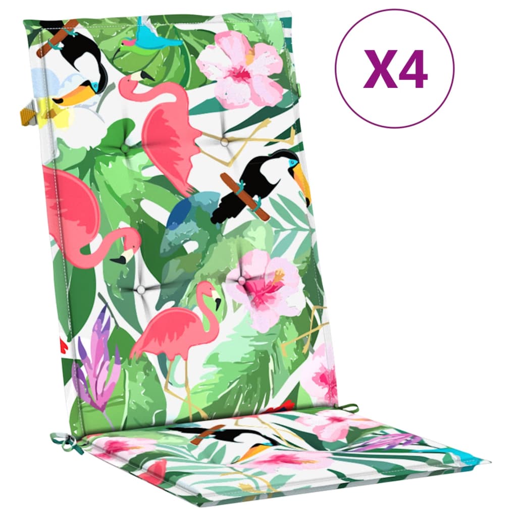 vidaXL Perne de scaun spătar înalt, 4 buc., multicolor, textil