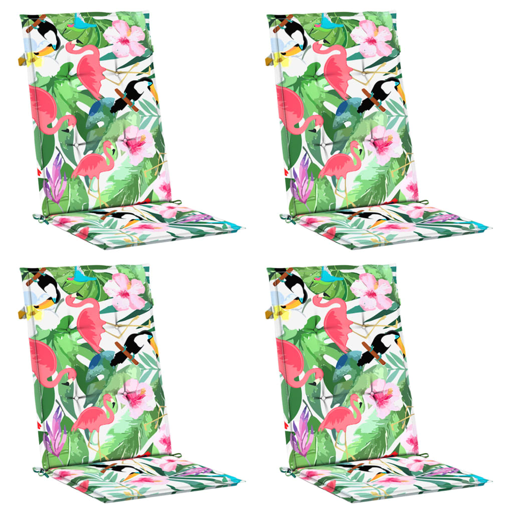 vidaXL Perne de scaun spătar înalt, 4 buc., multicolor, textil