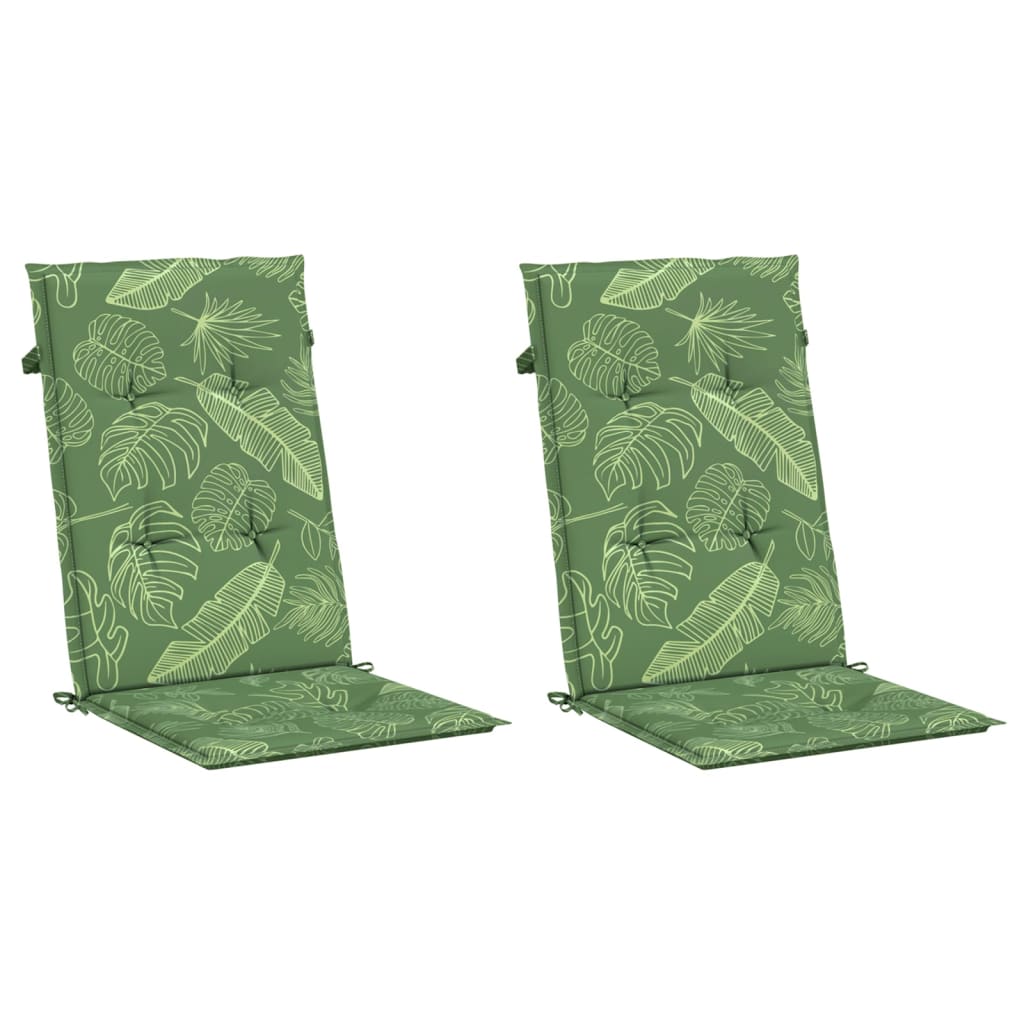 vidaXL Perne de scaun spătar înalt, 2 buc., model frunze, textil